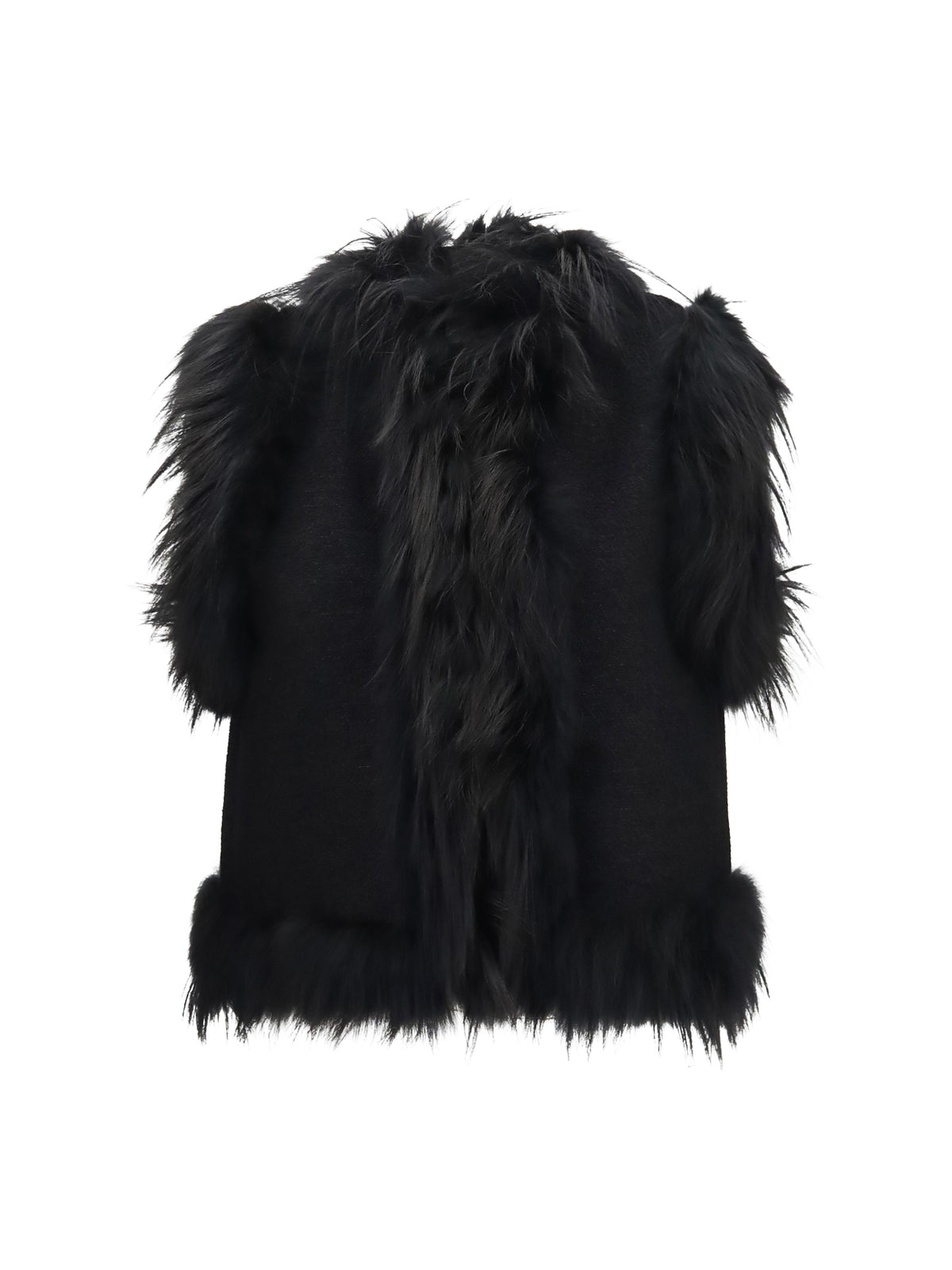 Fendi Wool and fox Fur Gilet - Black