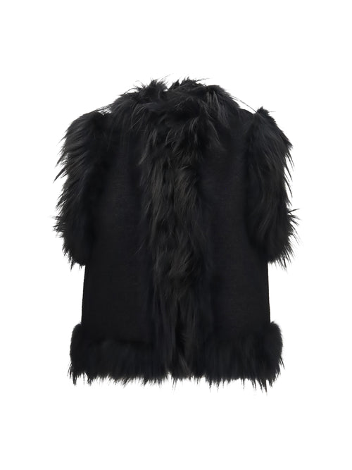 Fendi Wool and fox Fur Gilet - Black