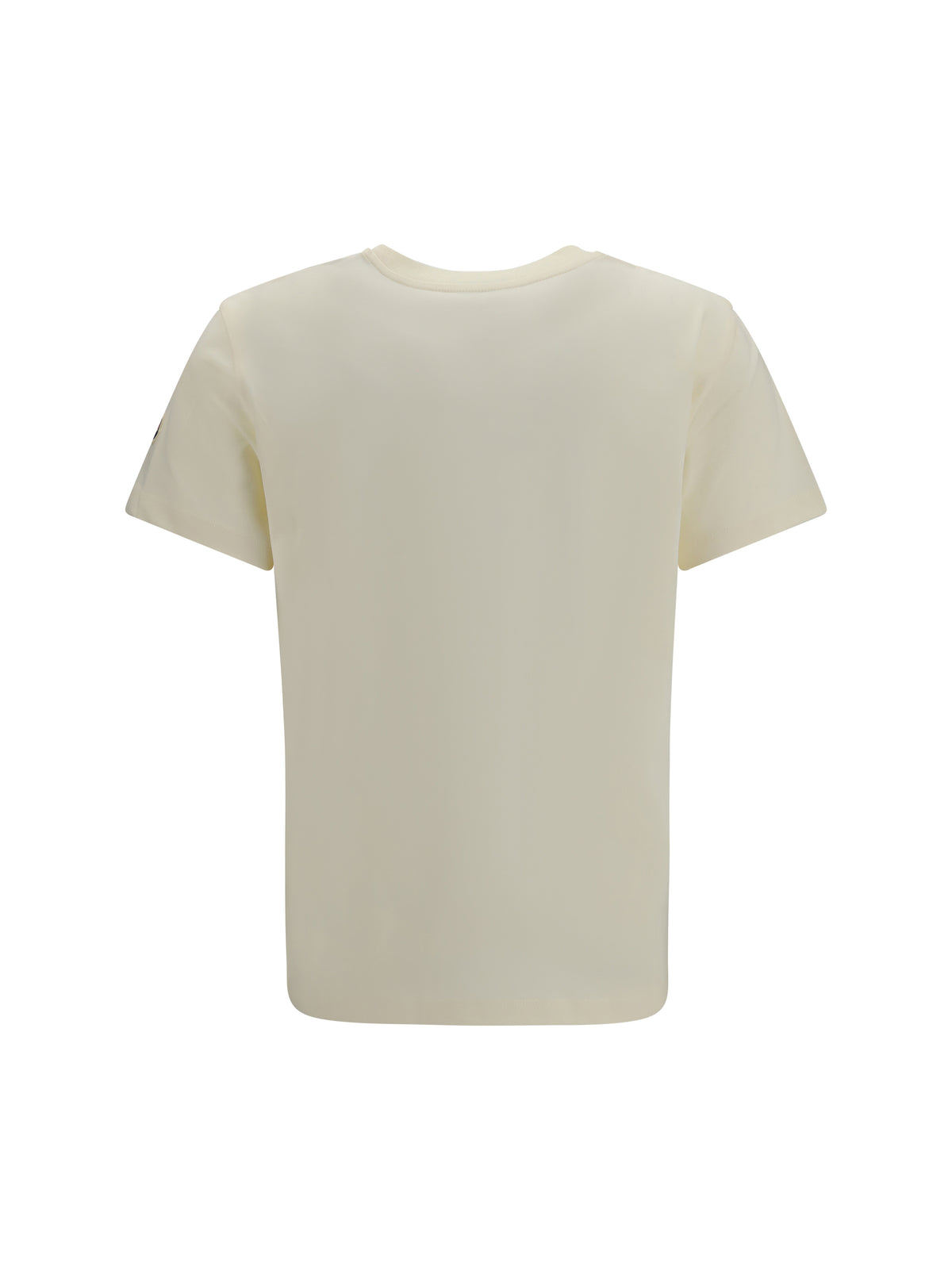 Moncler Cotton T-shirt with a tone on tone embroidered logo - White