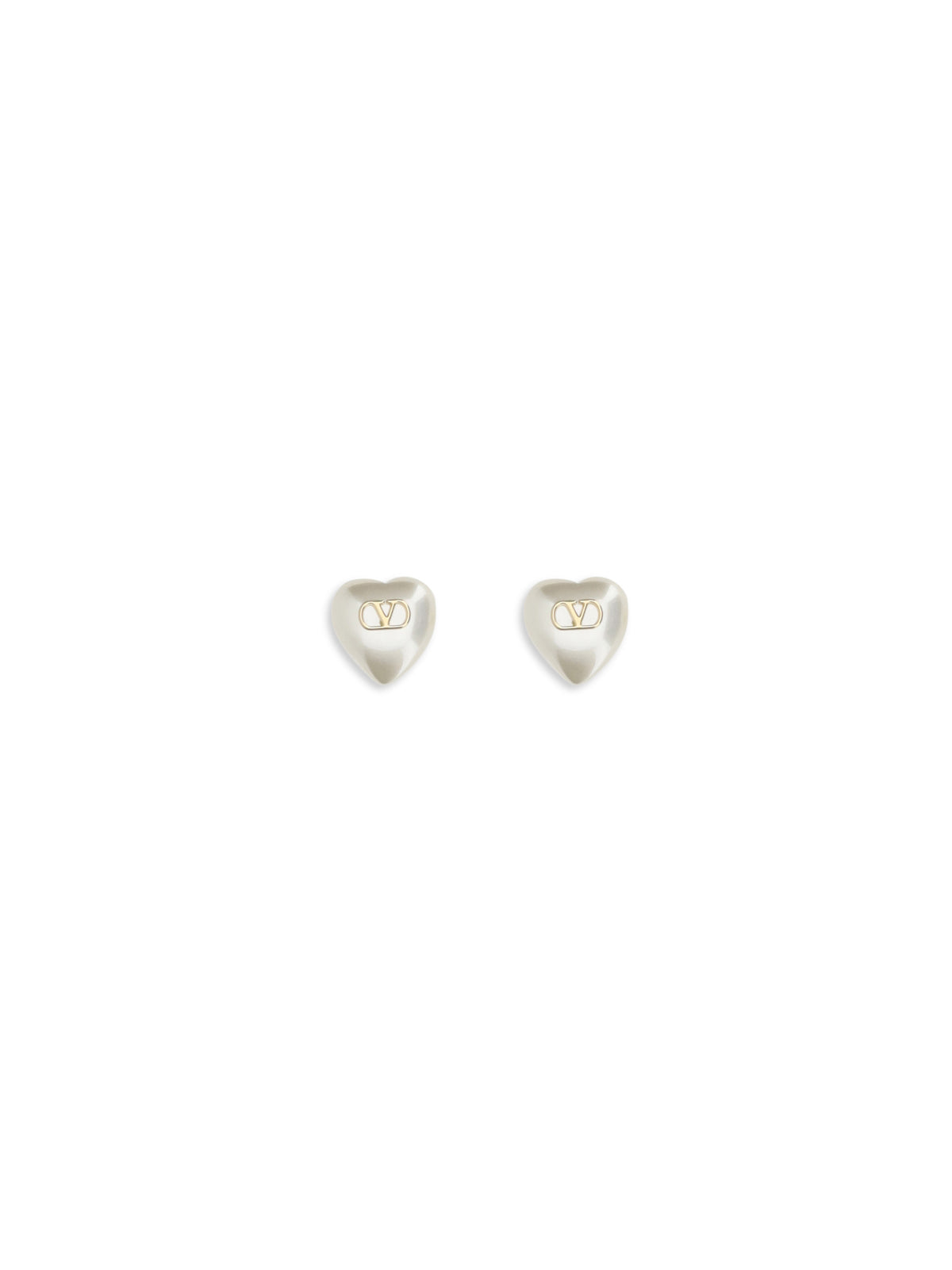 Valentino Garavani VLogo Signature Earrings in metal and pearls - Gold/Cream