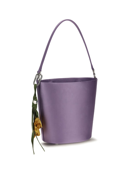 Self-Portrait Satin Bucket Bag - Lilac