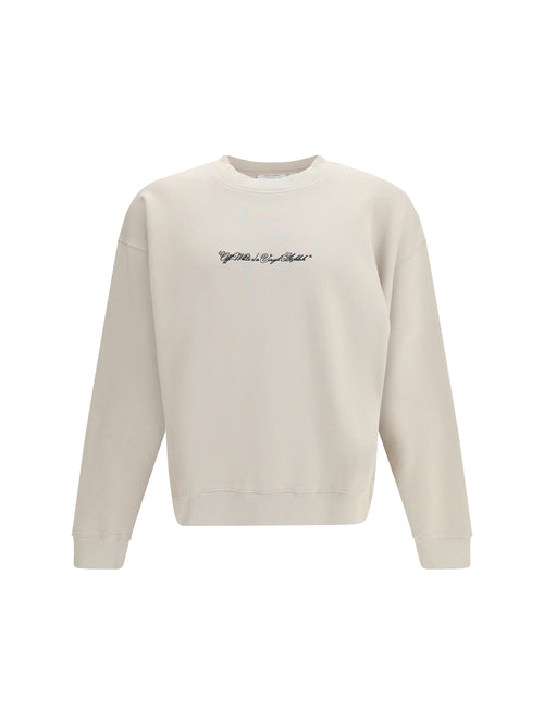 Off-White Script Arrow crewneck Sweatshirt - Pumice Stone