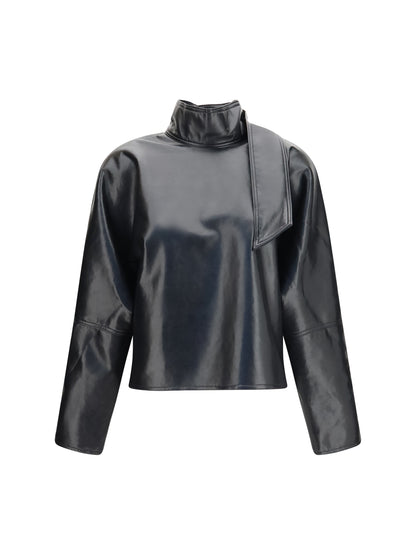 Agolde Kembra recycled leather Top - Detox (Black)