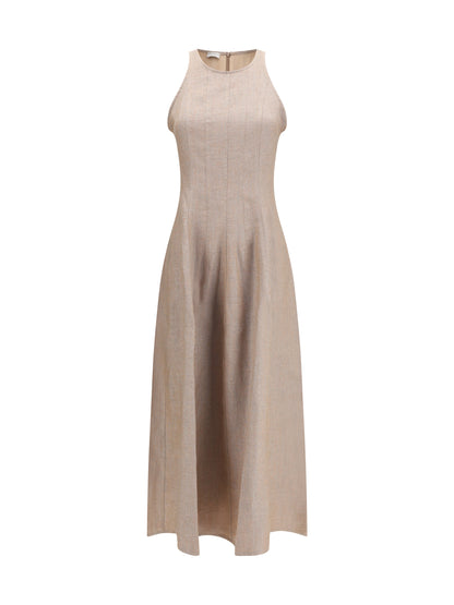Brunello Cucinelli Sparkling linen twill Dress - Pink