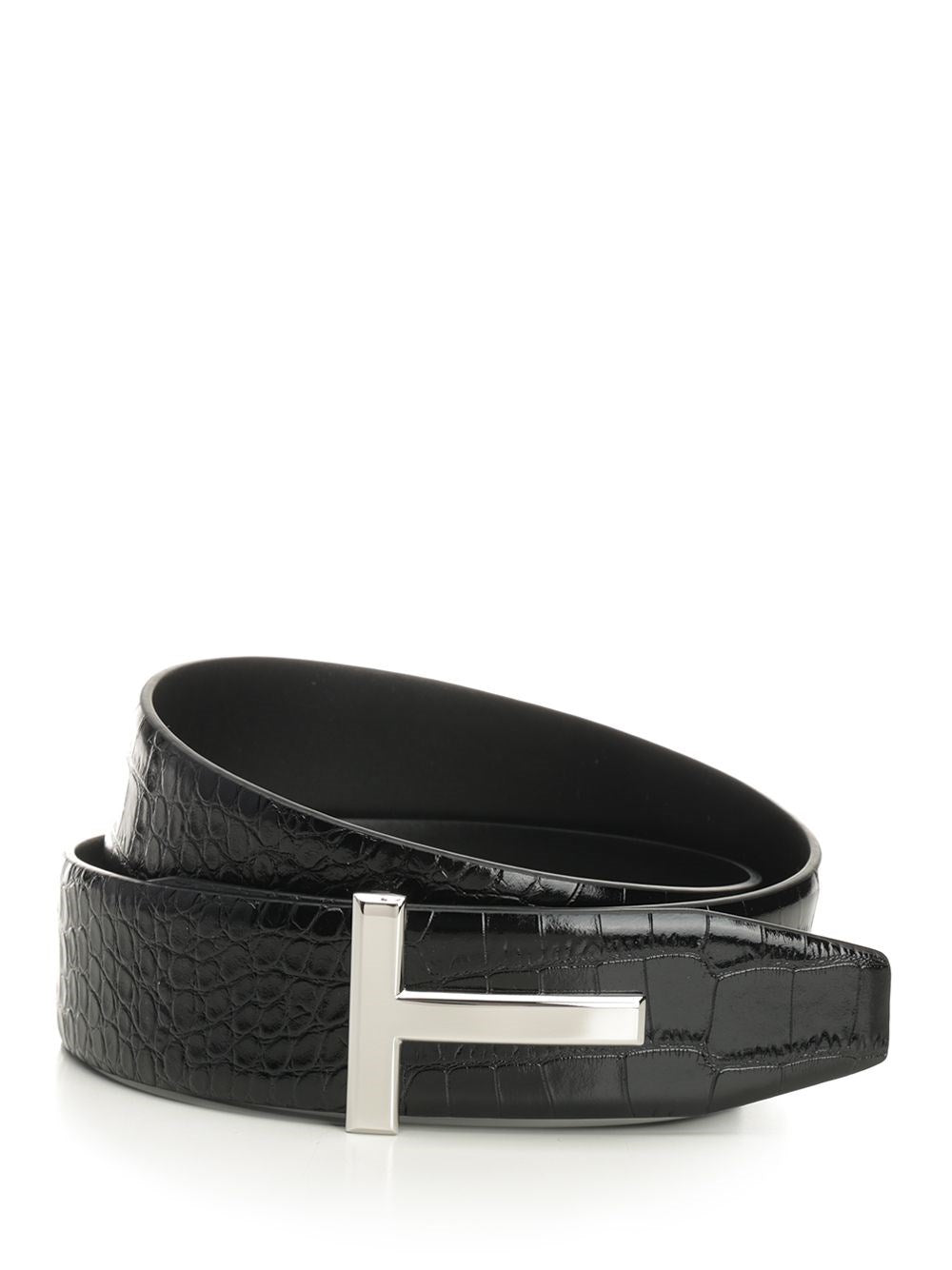 Tom Ford Reversible T Belt - Black