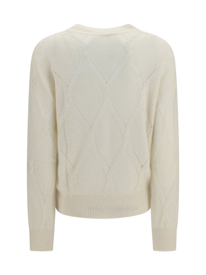 Kiton V neck Sweater - Cream
