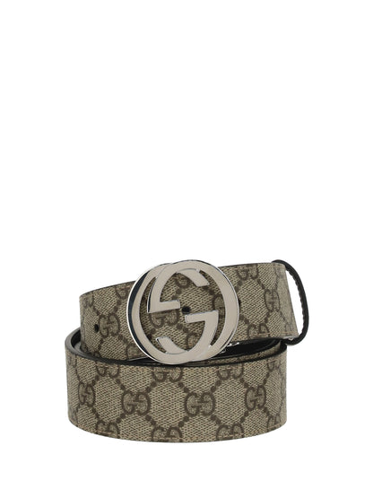 Gucci GG monogram Belt - Beige Ebony /Black