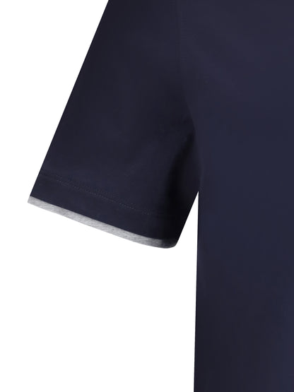 Brunello Cucinelli Cotton T-shirt - Cobalto+Grigio Medium