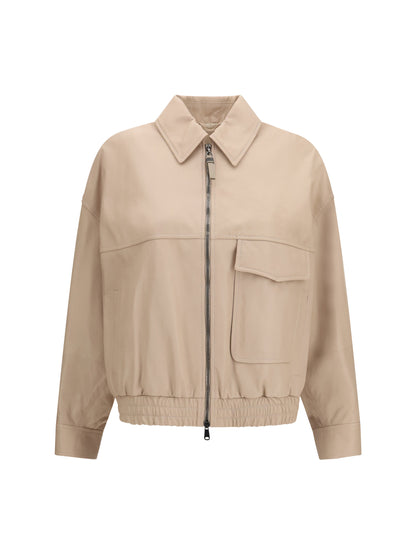 Brunello Cucinelli Glossy nappa Jacket with monili - Whipe
