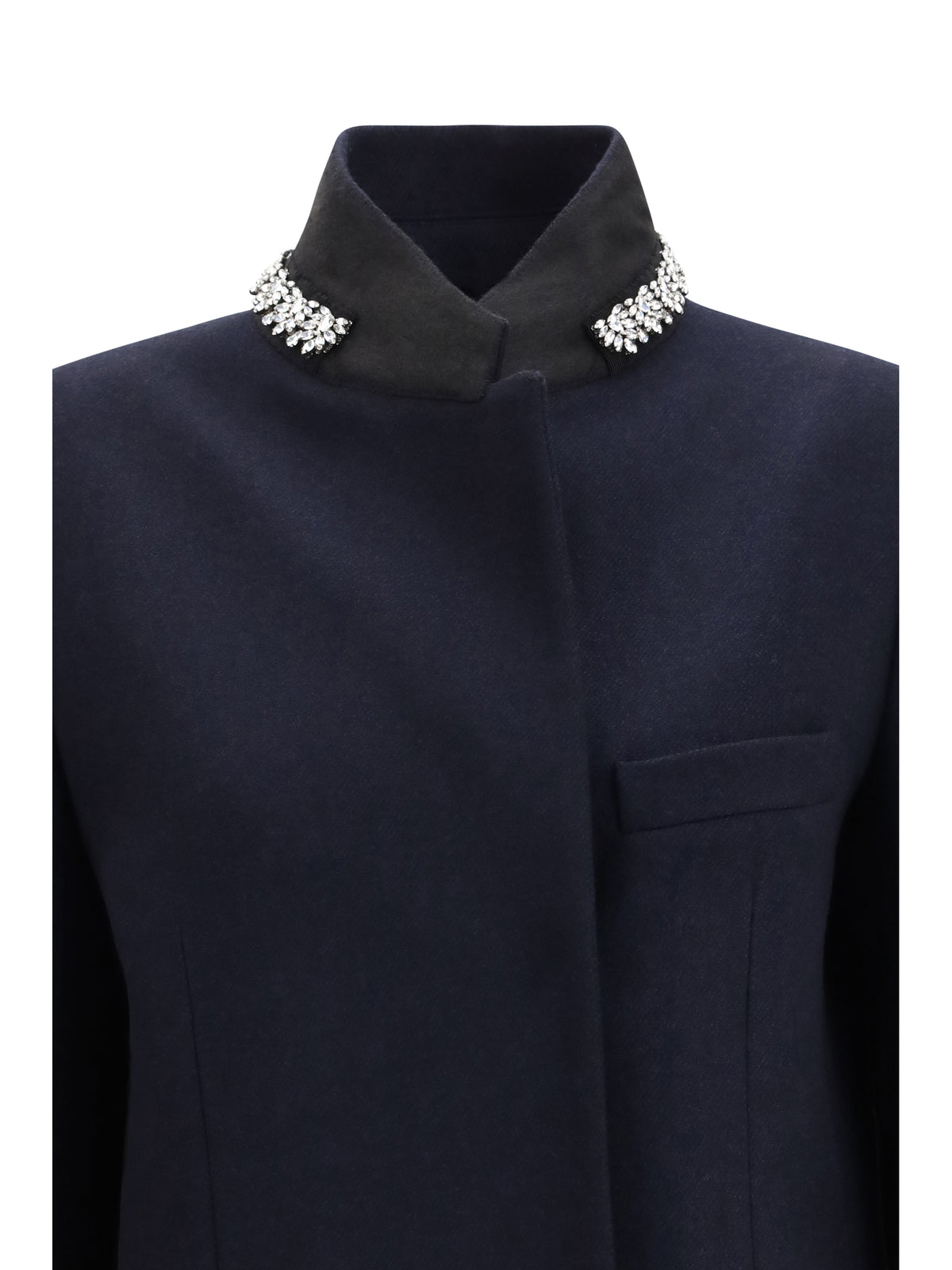 Prada Double Wool Coat - Bleu