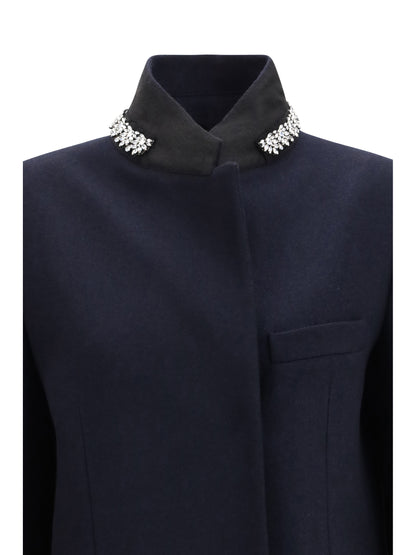 Prada Double Wool Coat - Bleu