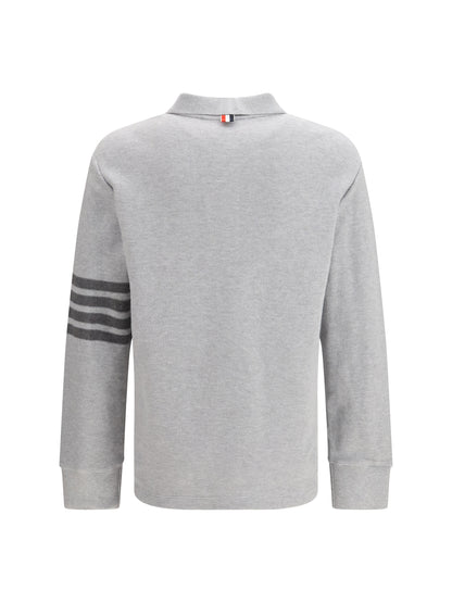 THOM BROWNE Piqué long-sleeve Polo