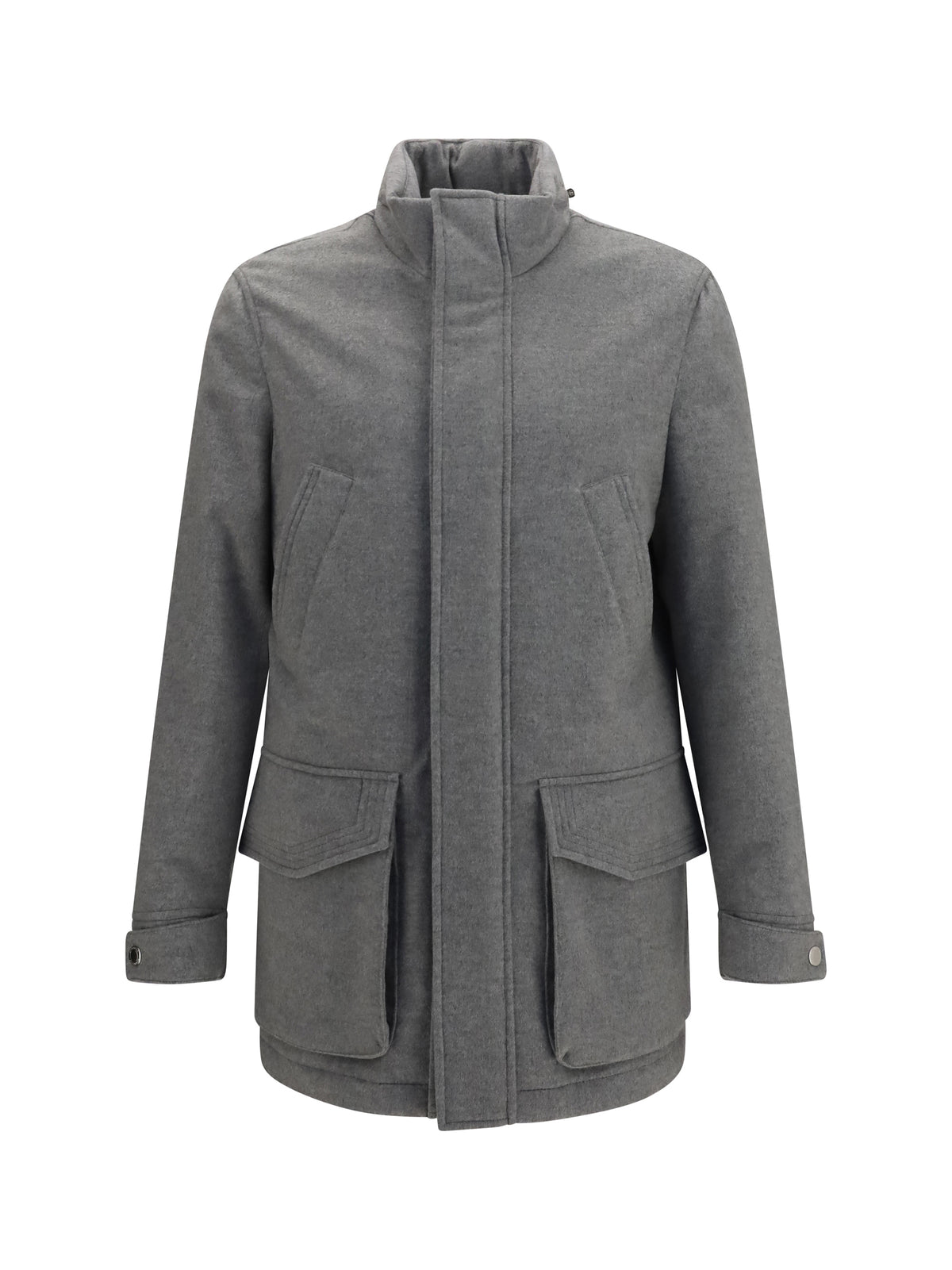 Brunello Cucinelli Cashmere Jacket with zip and buttons - Grey Pearl