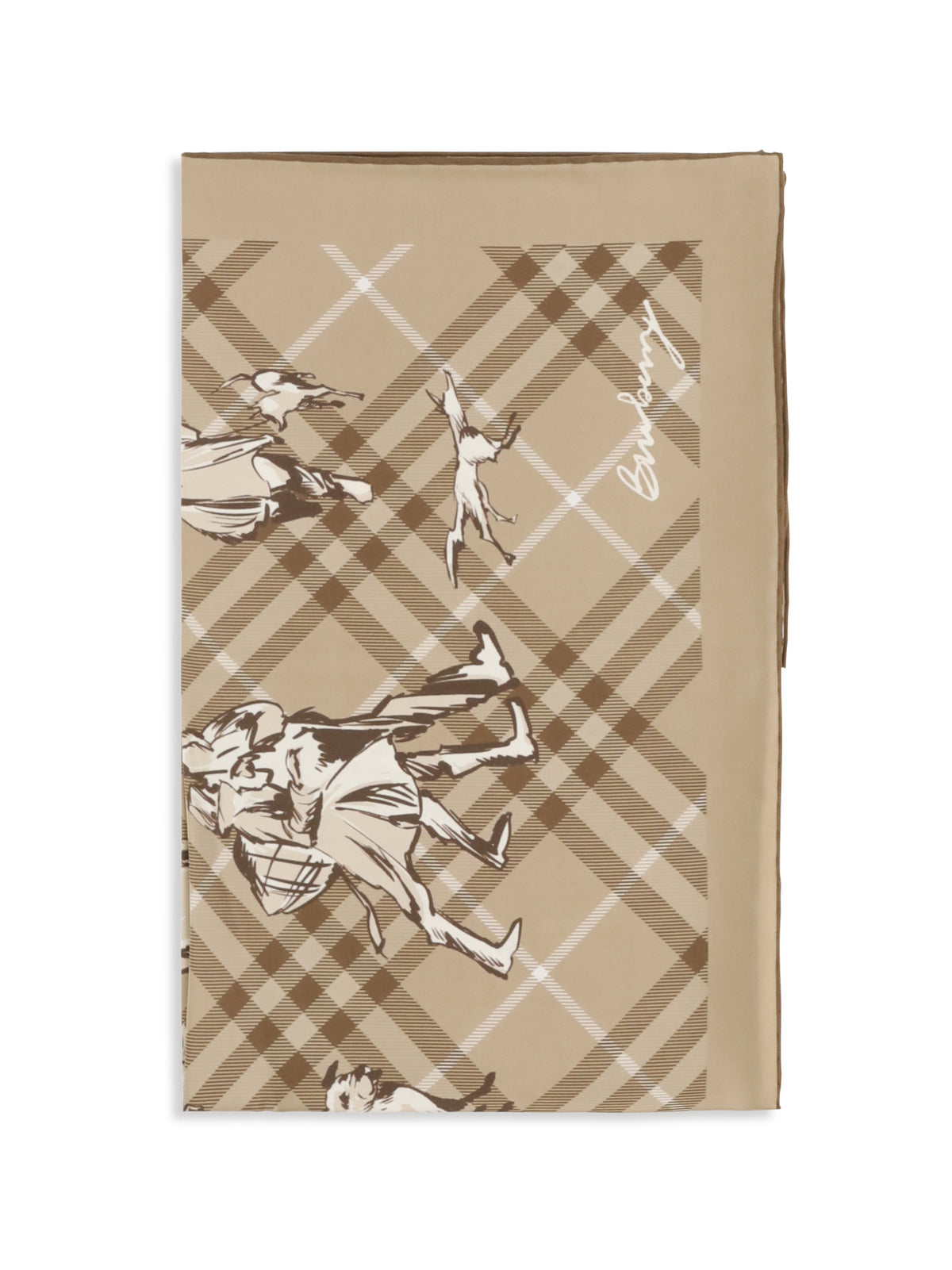 Burberry Check silk Twill Scarf - Finch Beige