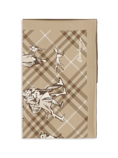 Burberry Check silk Twill Scarf - Finch Beige