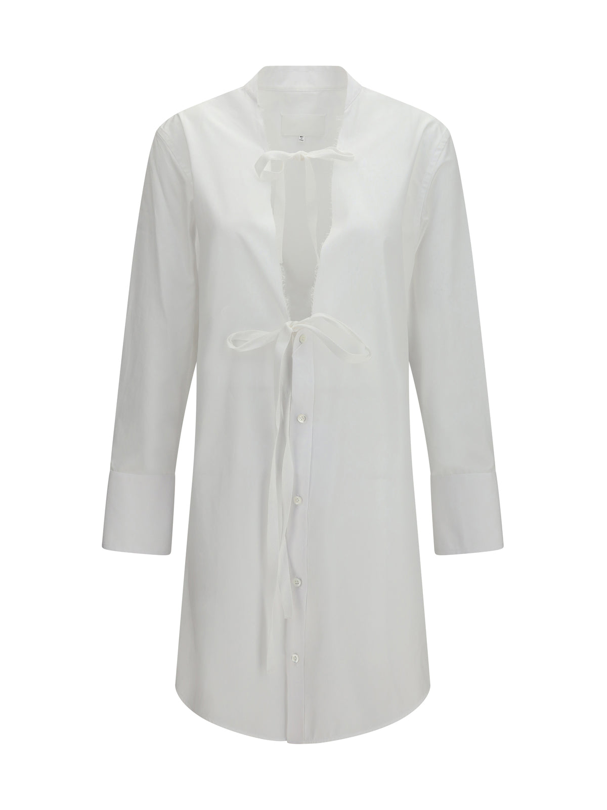 Maison Margiela Raw-edge cotton mini Dress - White