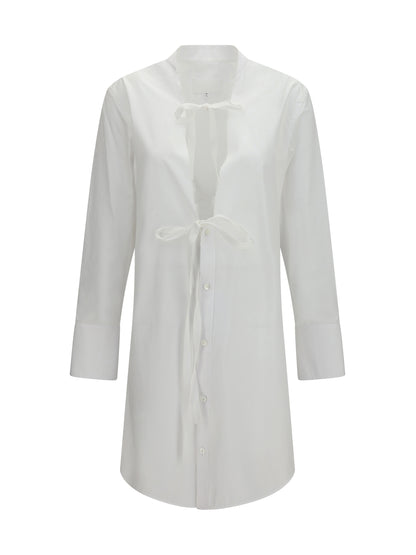 Maison Margiela Raw-edge cotton mini Dress - White