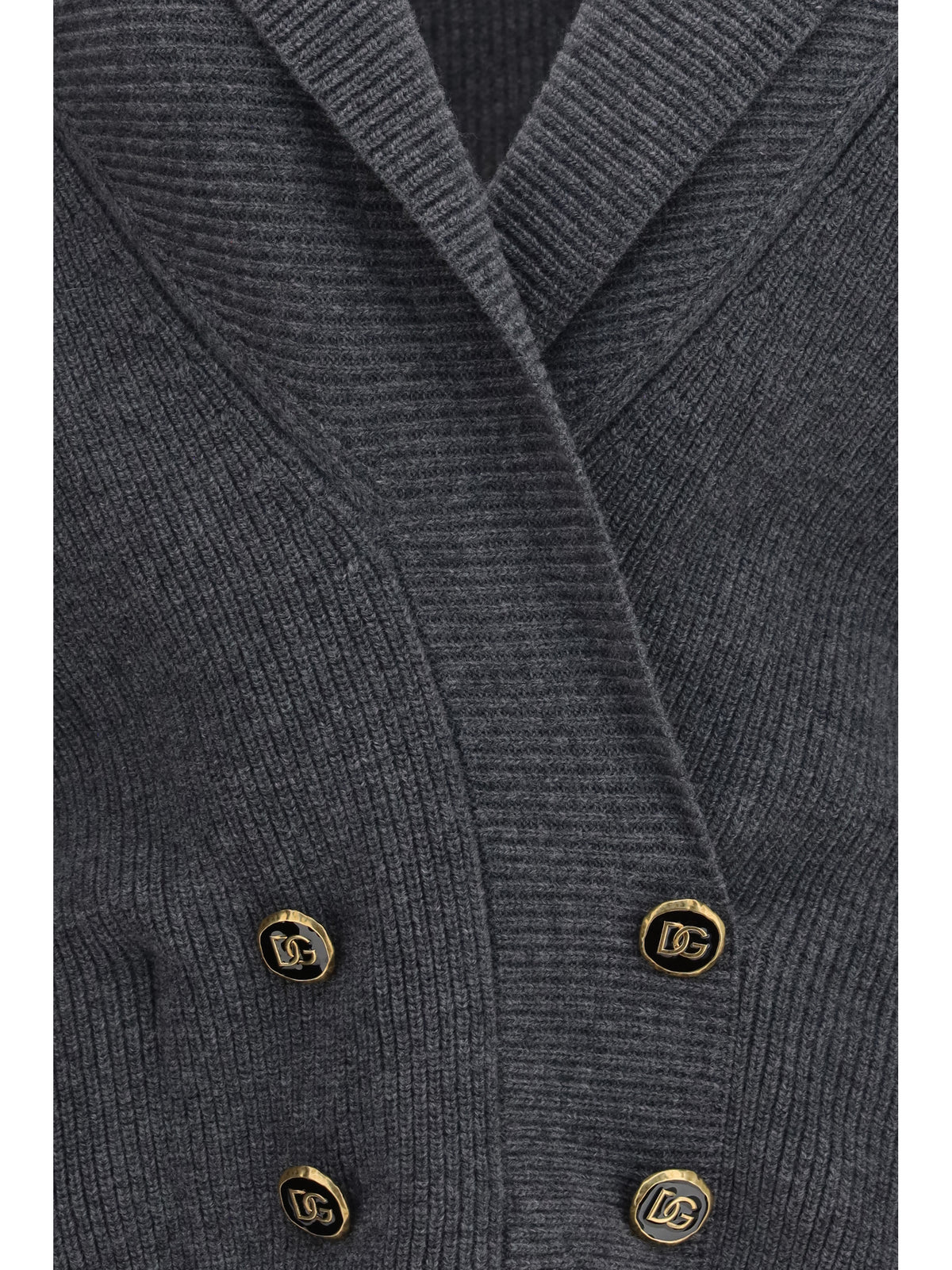 Dolce & Gabbana Cropped shawl collar Cardigan with wide sleeves - Canna Di Fucile Scur