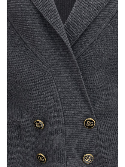 Dolce & Gabbana Cropped shawl collar Cardigan with wide sleeves - Canna Di Fucile Scur