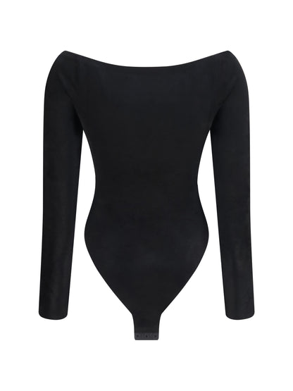 AlaïA Velvet off-shoulder Bodysuit - Noir Alaia