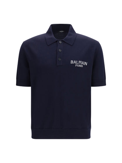 BALMAIN Short-sleeve wool Polo