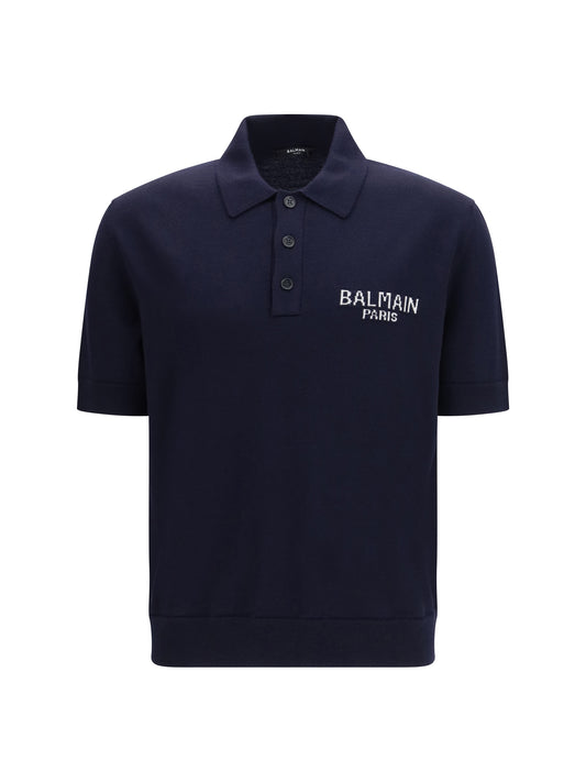 BALMAIN Short-sleeve wool Polo