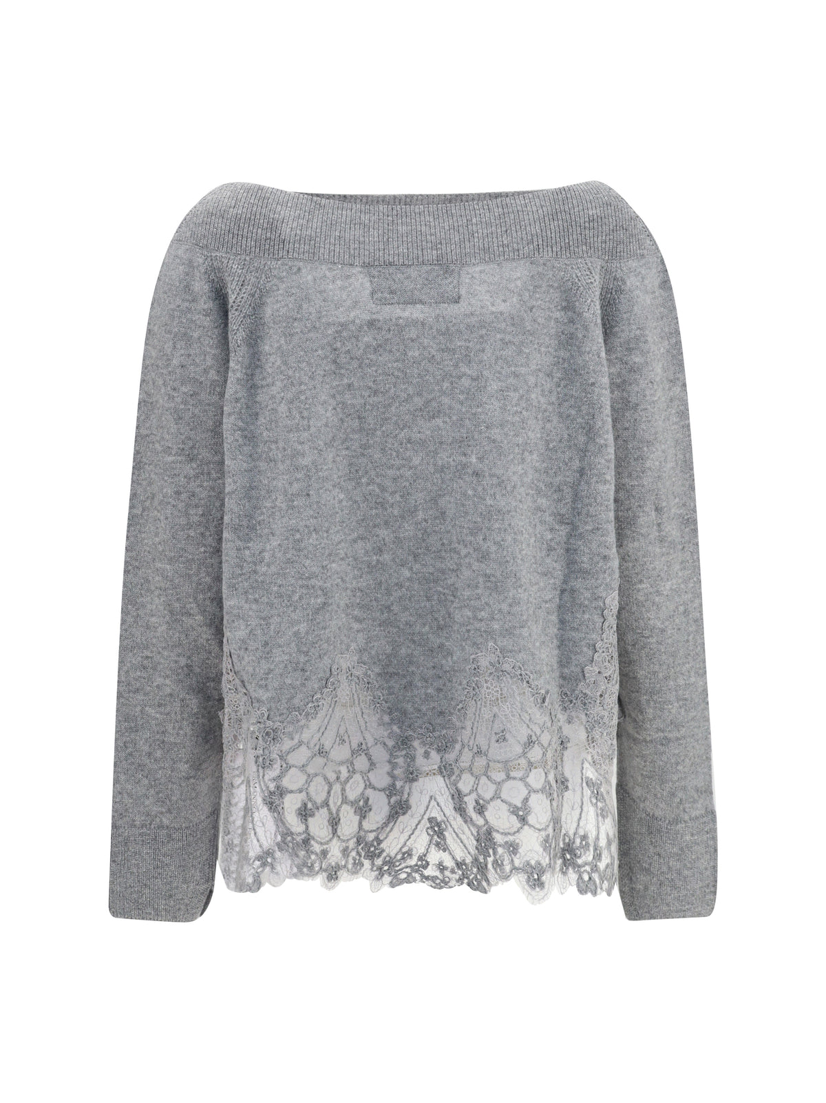 Ermanno Scervino Boat neck lace Sweater - Grey