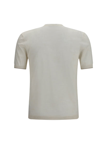 Brooksfield Short-sleeved linen blend Shirt - Offwhite