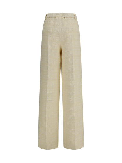 Gucci Cotton tweed check Pants - Beige/White