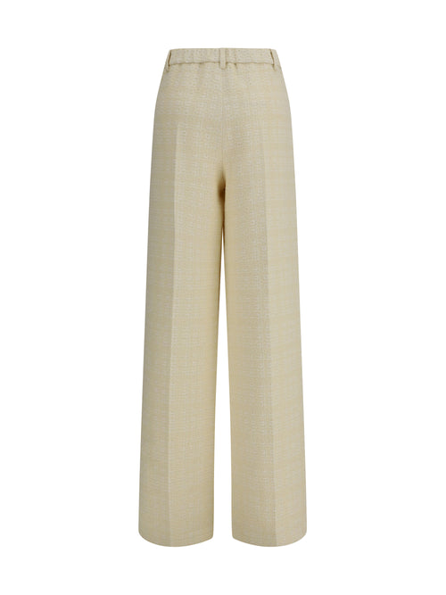 Gucci Cotton tweed check Pants - Beige/White