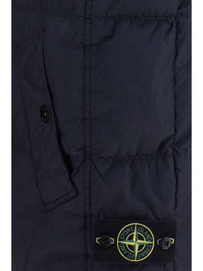 Stone Island Crinkle Reps NY Padded Vest - Navy Blue