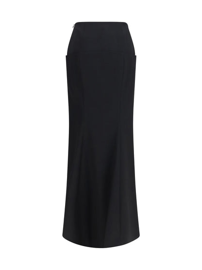 AlaïA Wool column Skirt - Noir