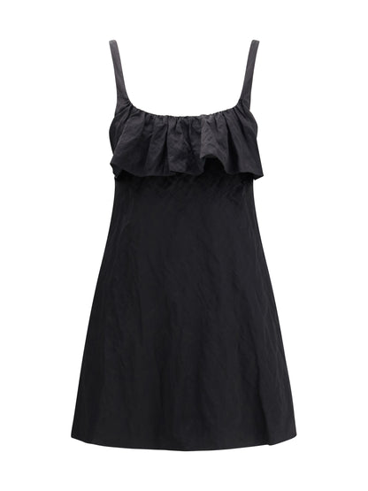 Chloé Mini Dress in washed technical satin - Black