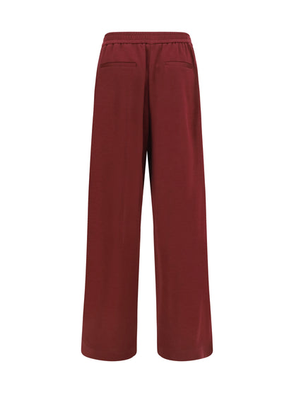 Brunello Cucinelli Cotton and silk track Pants - Cabernet