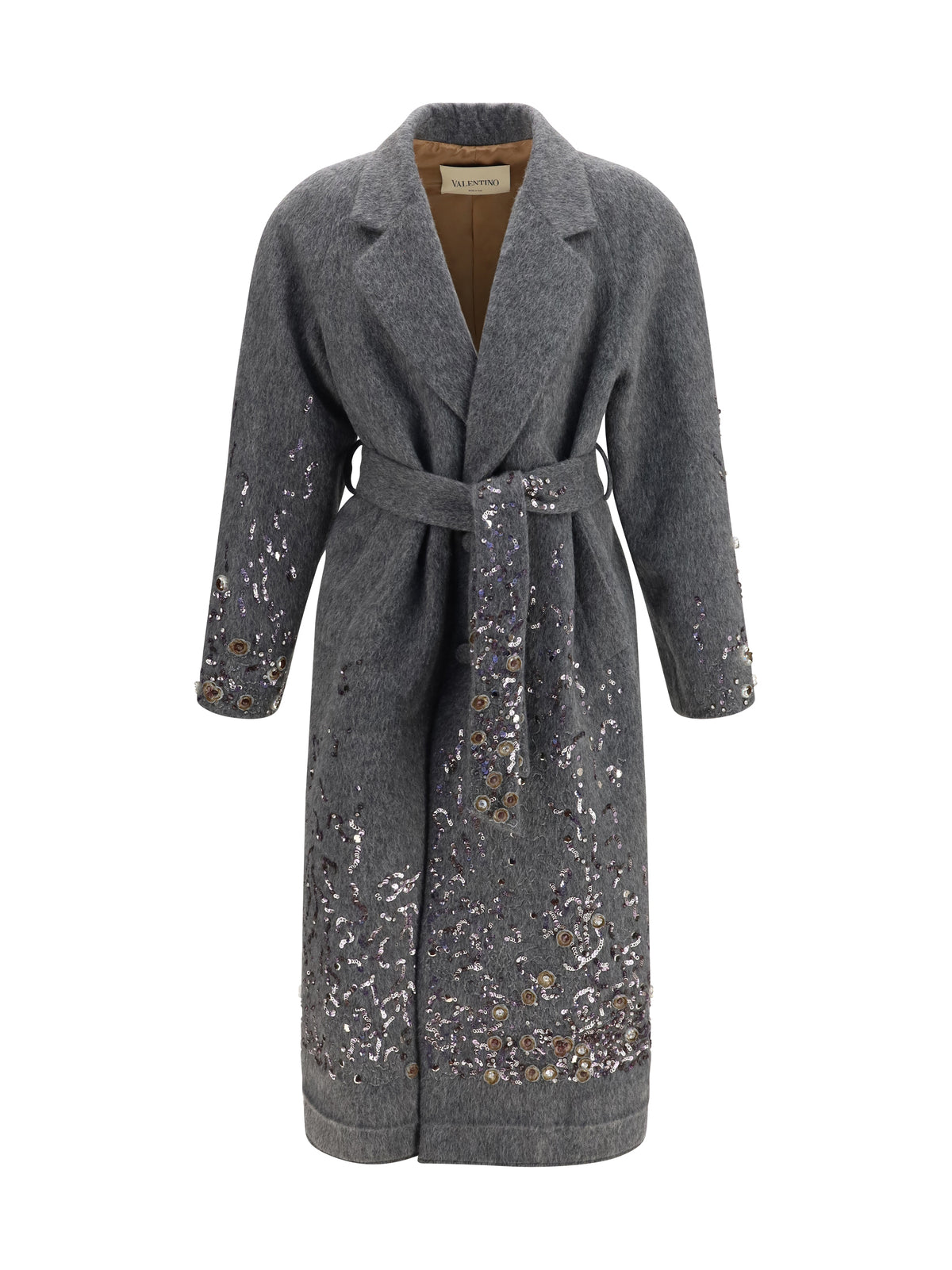 Valentino Mohair and Wool-Blend Coat - Grey