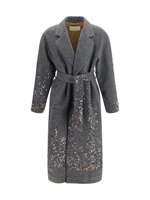 Valentino Mohair and Wool-Blend Coat - Grey