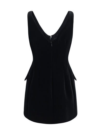 Max Mara Sportmax Tefrite structured V-neck Dress - Black