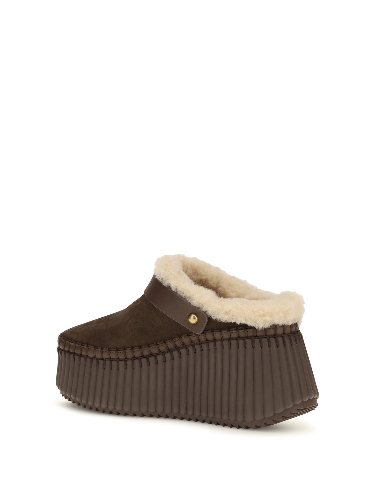 Chloé Nama Wedge Mules - Sharp Brown