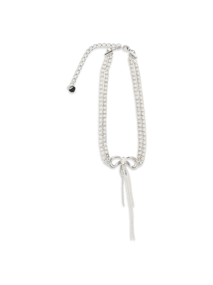 SELF-PORTRAIT Crystal double bow Choker