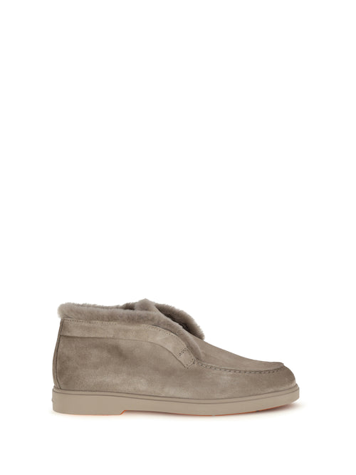 Santoni Fortune suede Ankle Boots - Brown