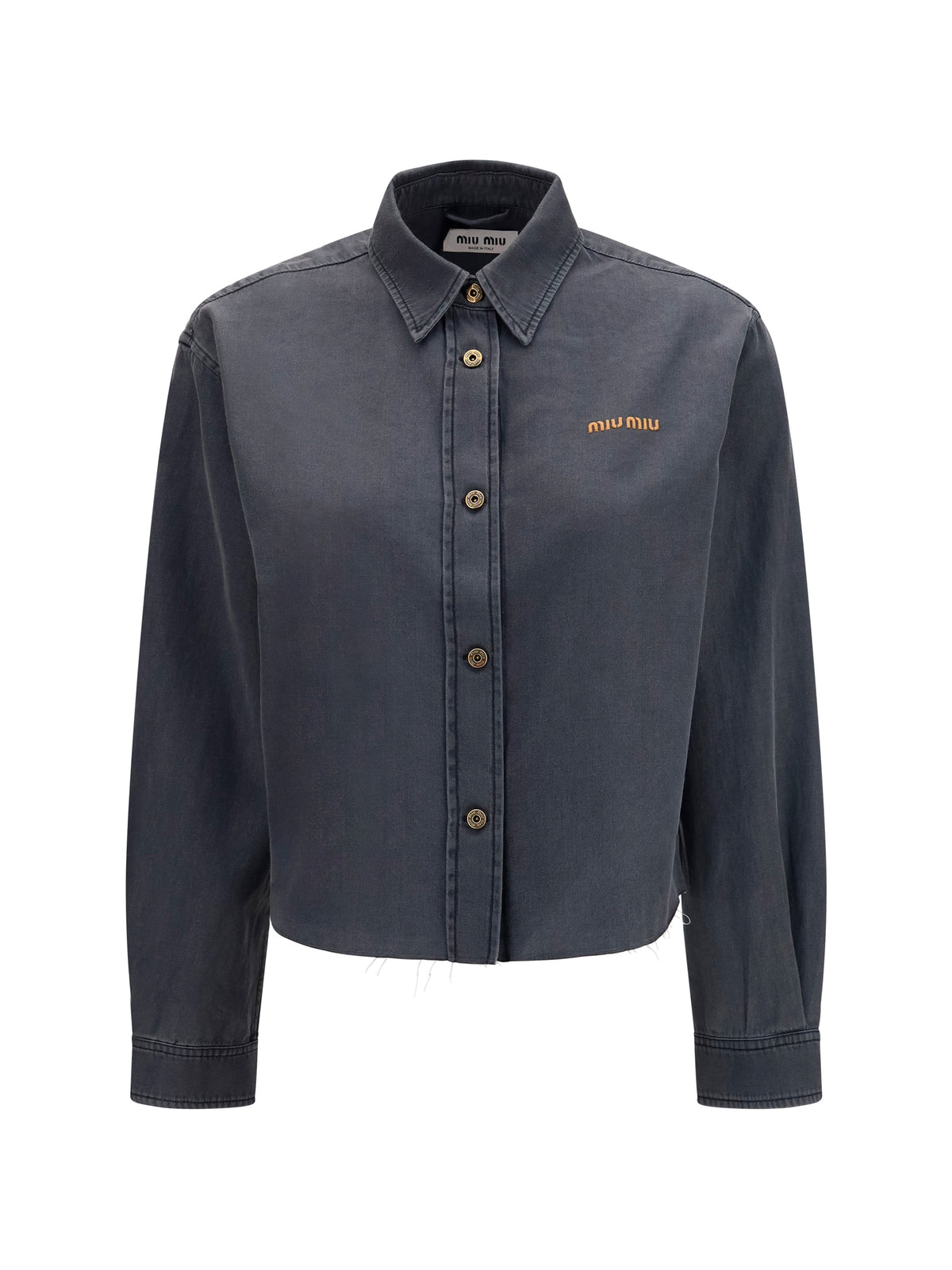 Miu Miu Denim-style cotton Shirt - Black