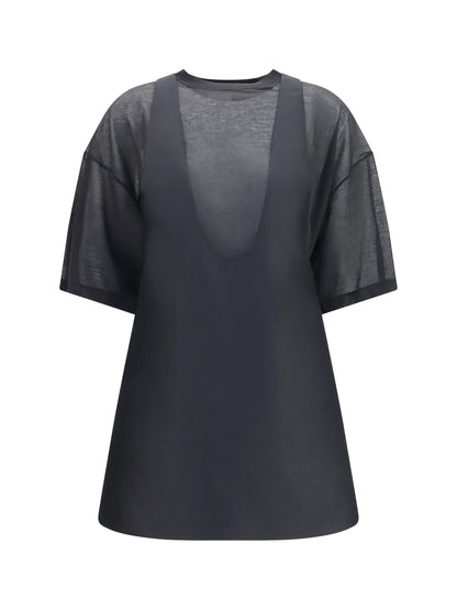 Balenciaga Hybrid Dress with sheer T-shirt - Black