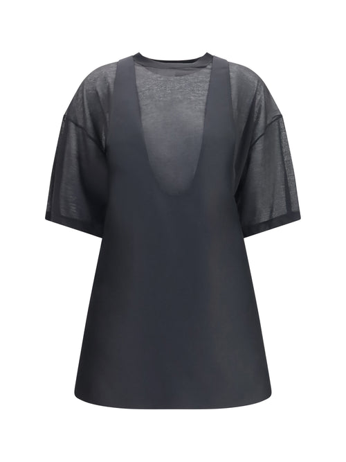 Balenciaga Hybrid Dress with sheer T-shirt - Black