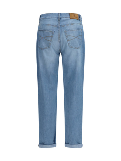 BRUNELLO CUCINELLI Jeans in cotton with distressed effect