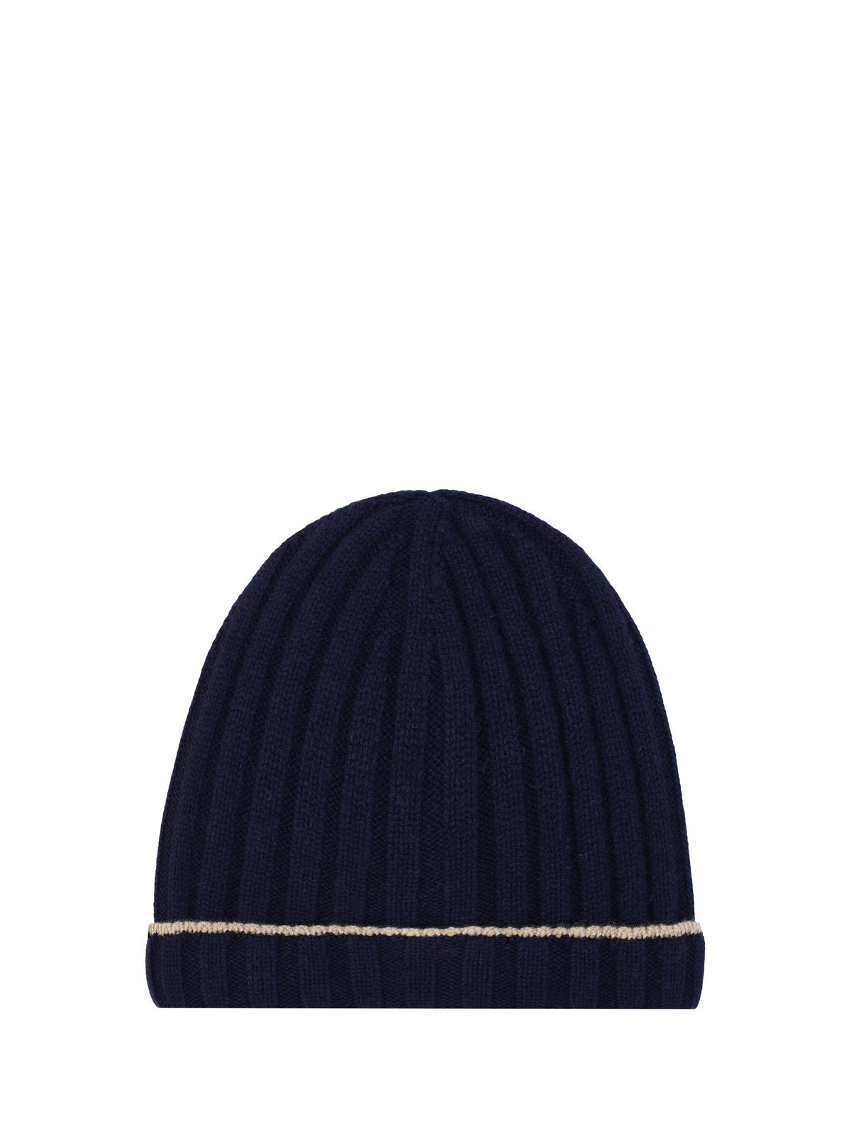 Brunello Cucinelli Beanie Hat - Navy+Camel