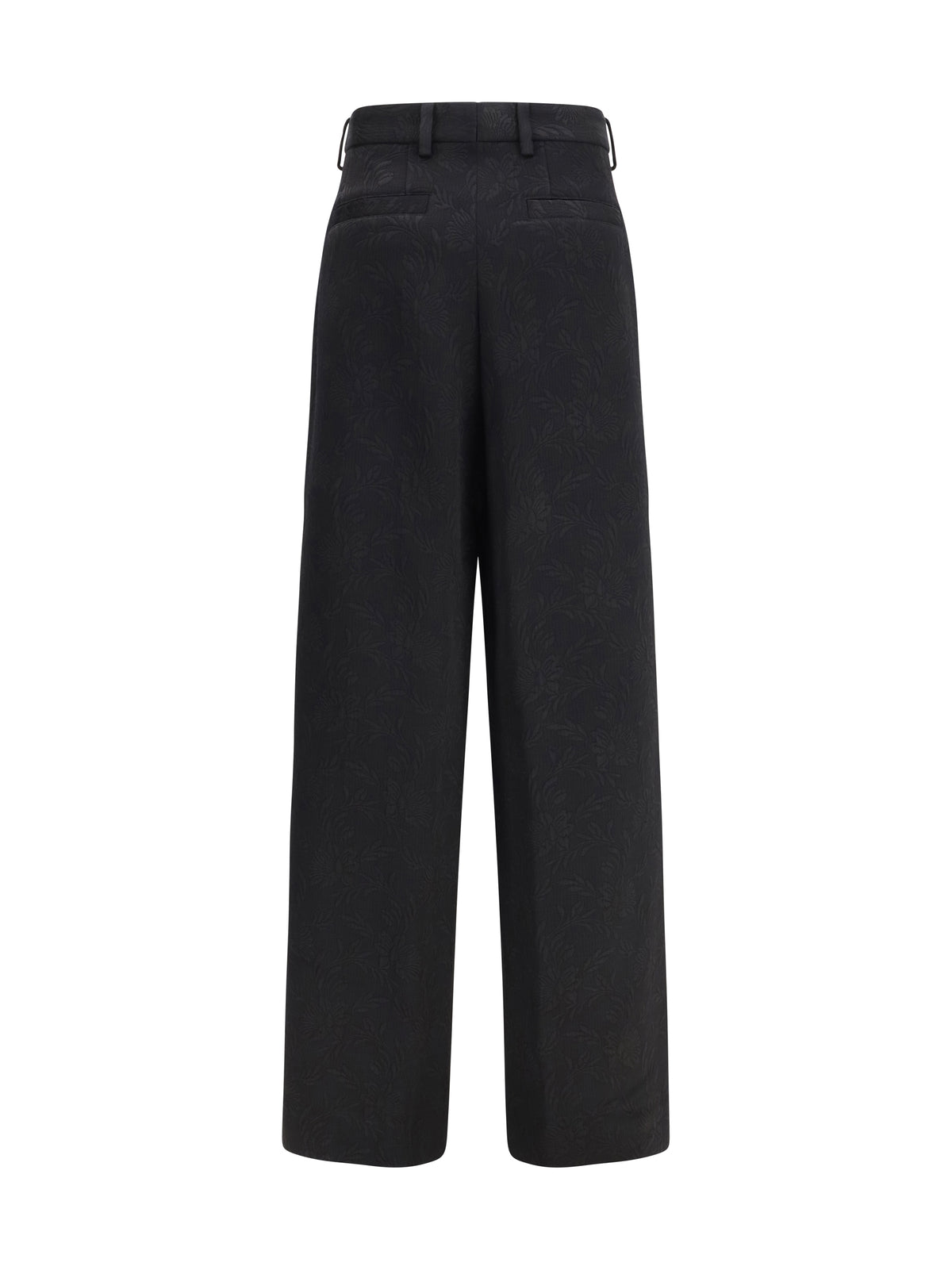 Dries Van Noten Wide-leg Pants with all-over jacquard pattern - Black