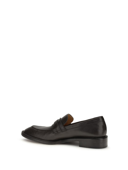 VERSACE Leather Loafers with Medusa accessory