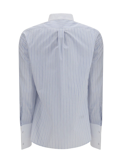 Tom Ford Striped Shirt with front detail - Sky Blue + Off White