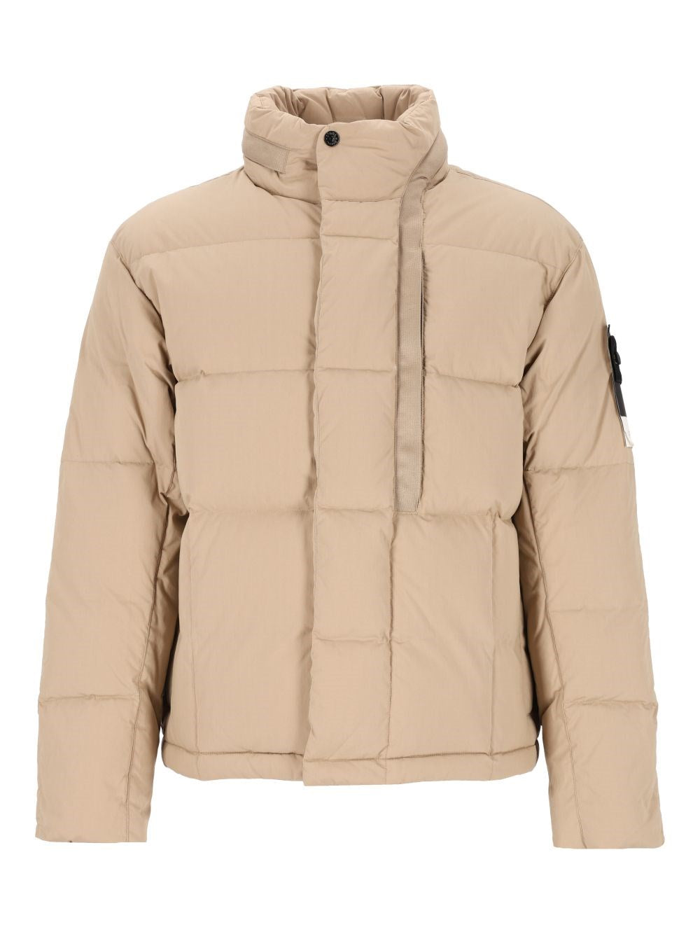 Stone Island Quilted Down Jacket With Hood - Beige