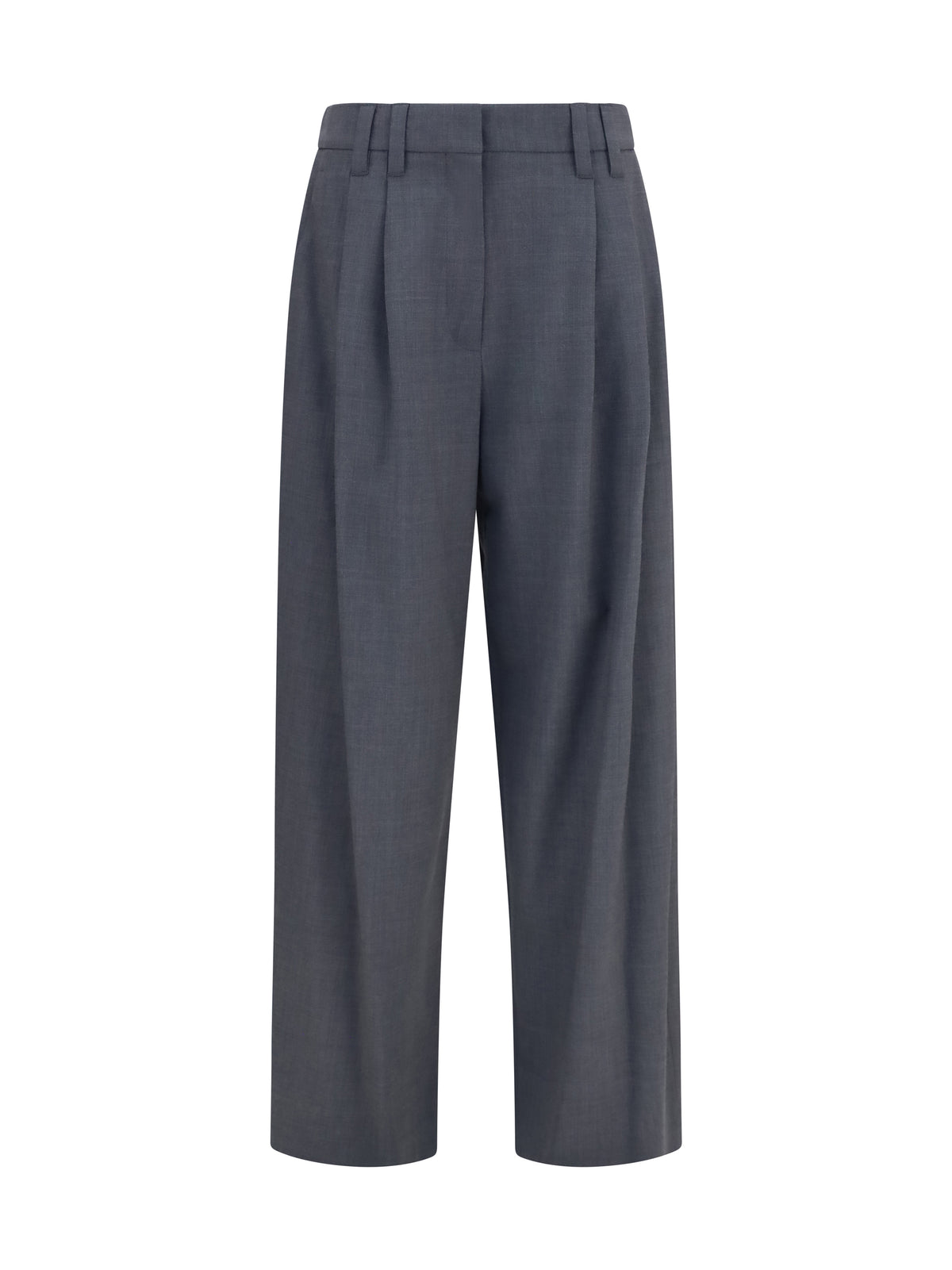 Brunello Cucinelli Tropical wool tailored Pants with Monili detail - Grey Lignite